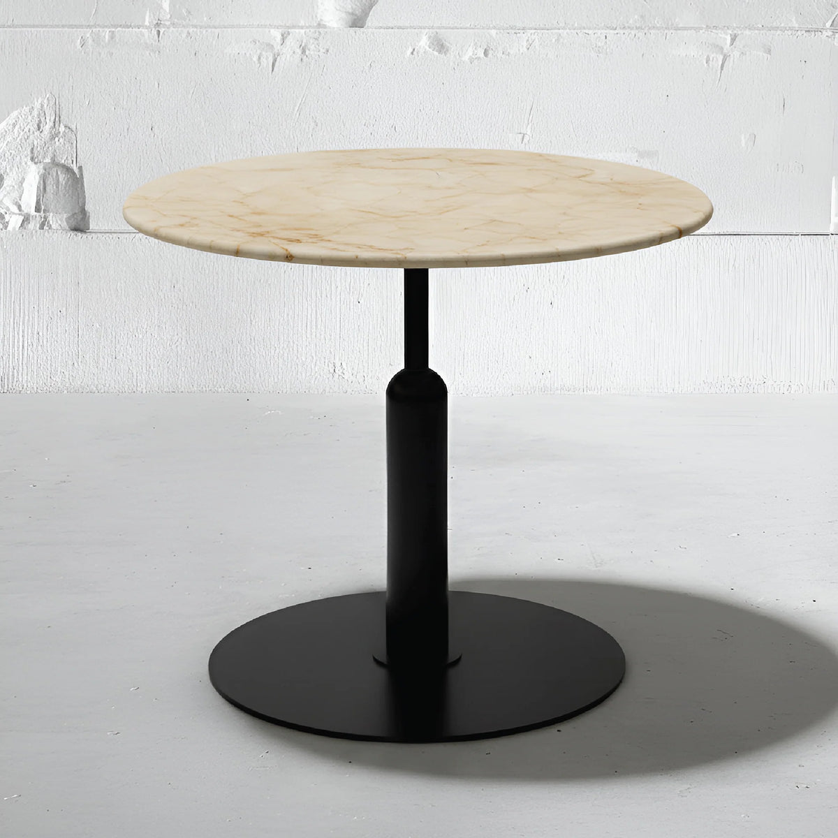 Robust Round Bistro Table in Persian Cream Marble | Apollo Base
