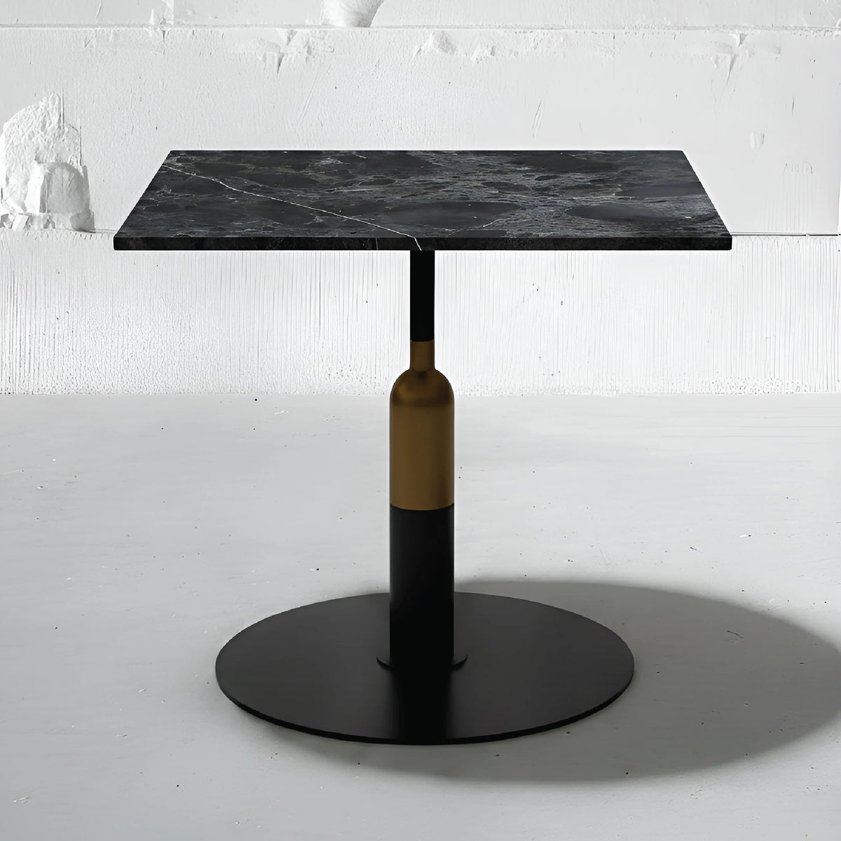 Robust Square Bistro Table in Black Casper Quartzite | Apollo Base