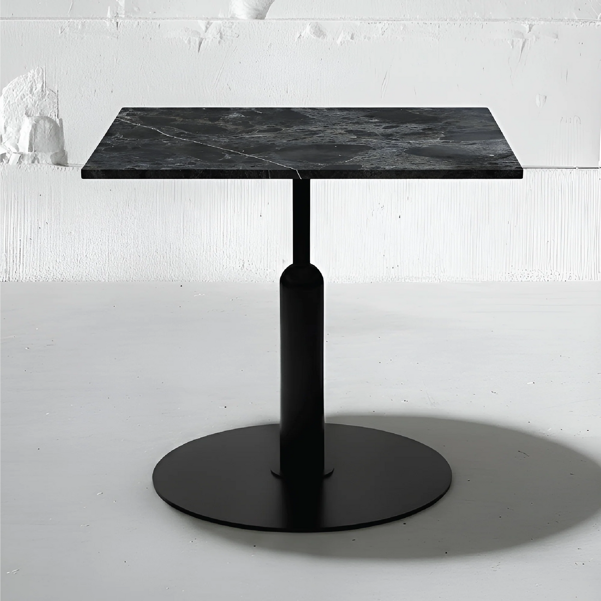Robust Square Bistro Table in Black Casper Quartzite | Apollo Base