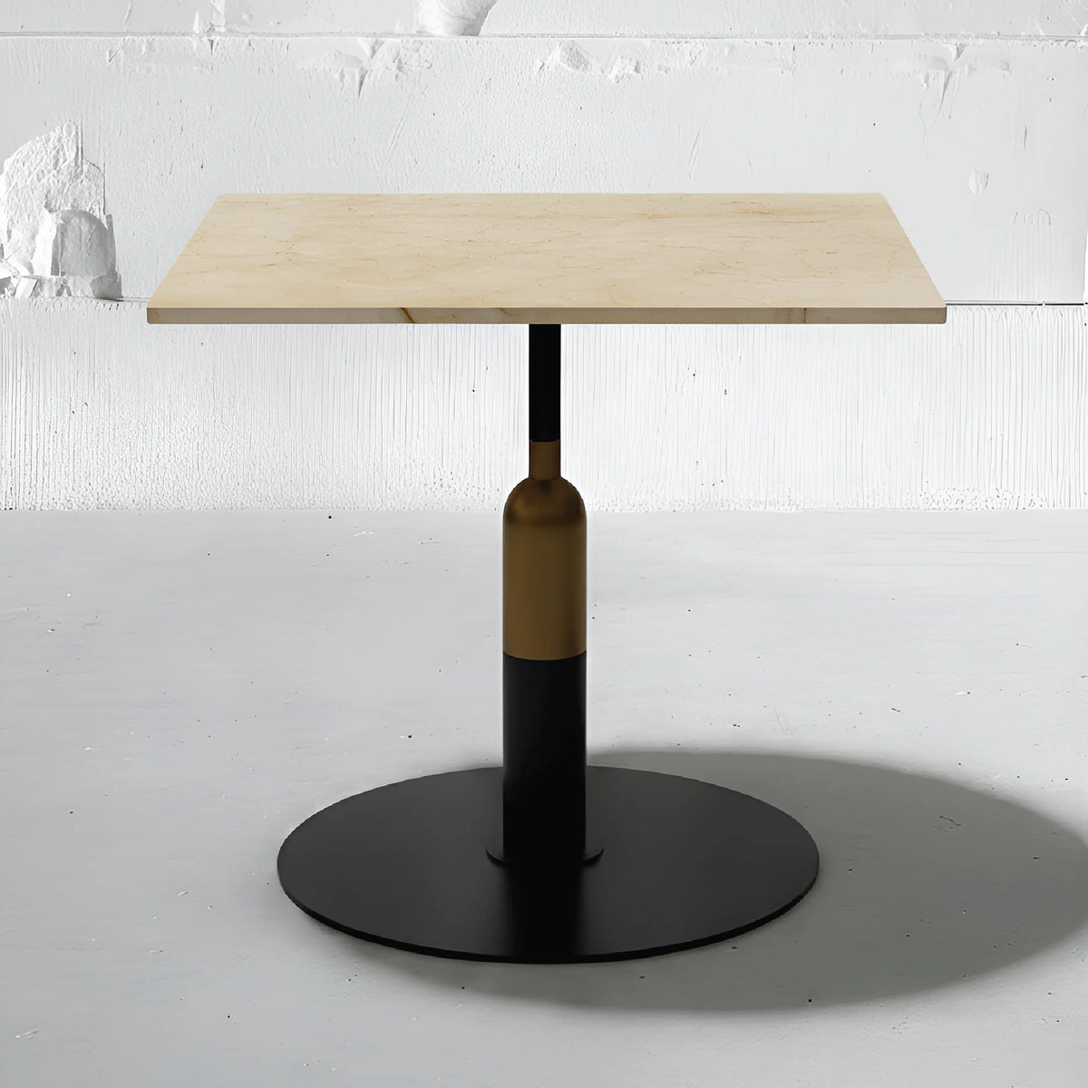 Robust Square Bistro Table in Persian Cream Marble | Apollo Base