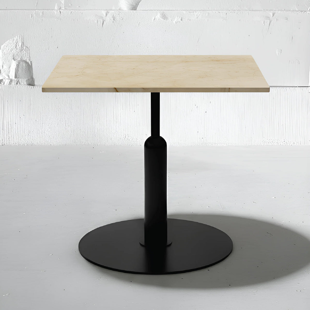 Robust Square Bistro Table in Persian Cream Marble | Apollo Base