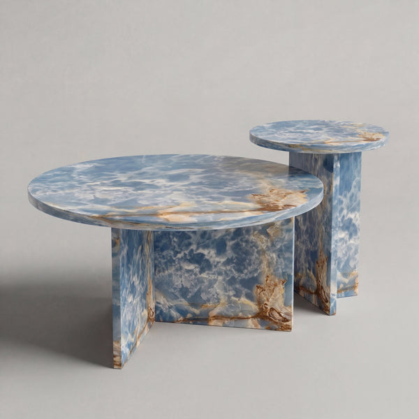 Chic Coffee Table in Ocean Blue Onyx