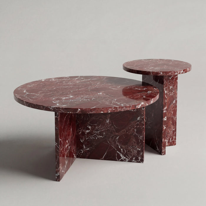 Chic Coffee Table in Rosso Levanto Marble