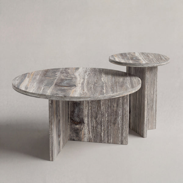 Chic Coffee Table in Gray Travertine