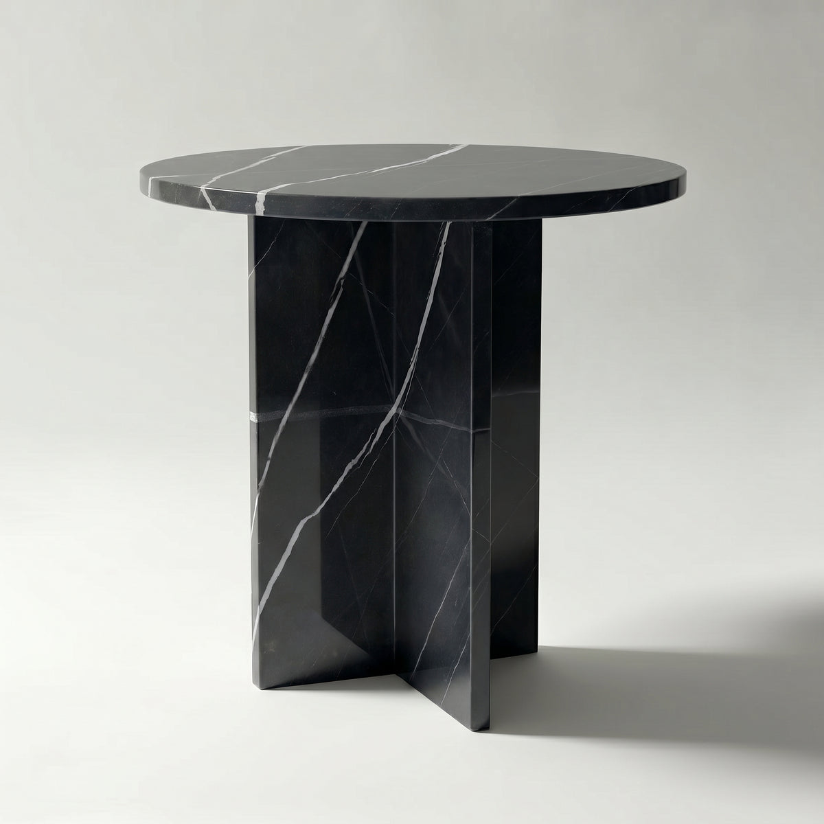 Chic Side Table in Black Zebra Marble
