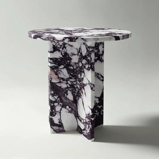 Chic Side Table in Calacatta Viola Marble