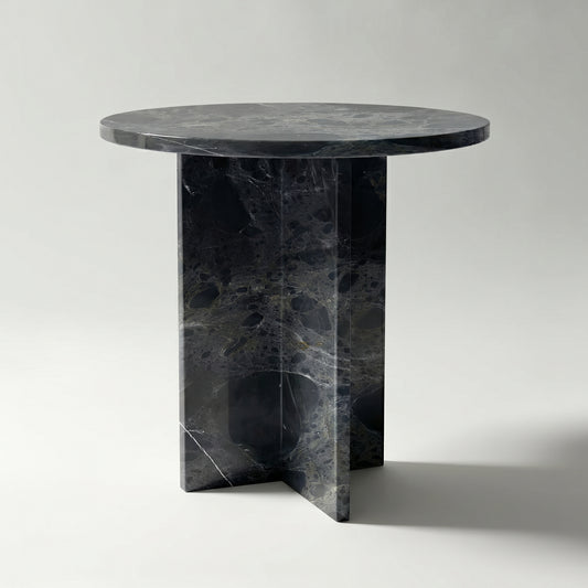 Chic Side Table in Negro Casper Marble