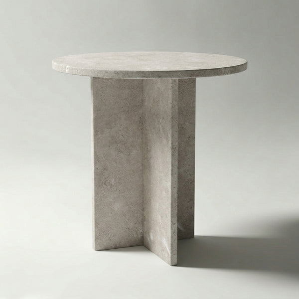 Chic Side Table in Taj Mahal Quartzite
