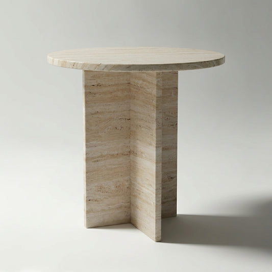 Chic Side Table in Travertino Crema