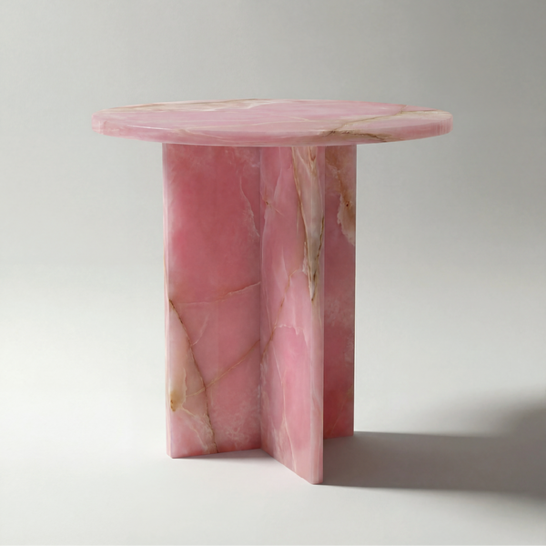 Chic Side Table in Pink Onyx