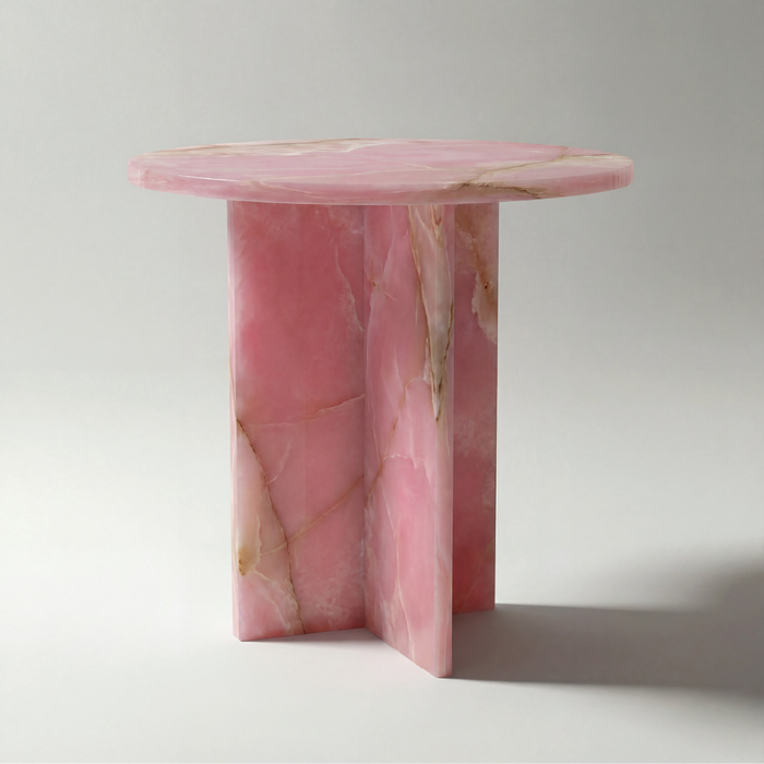 Chic Side Table in Pink Onyx