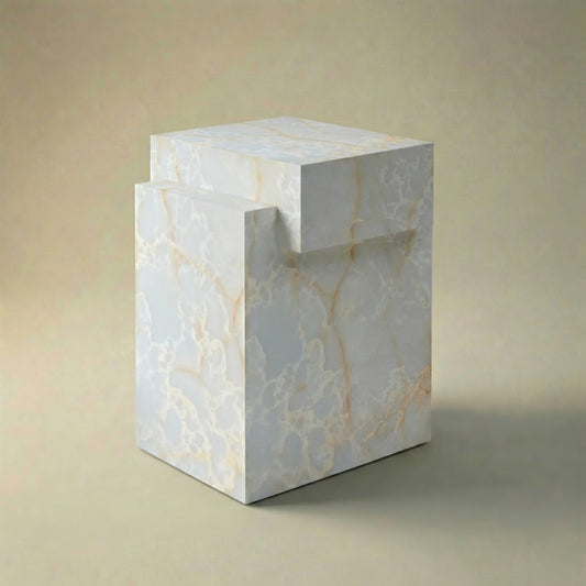 Alma Side Table in White Onyx